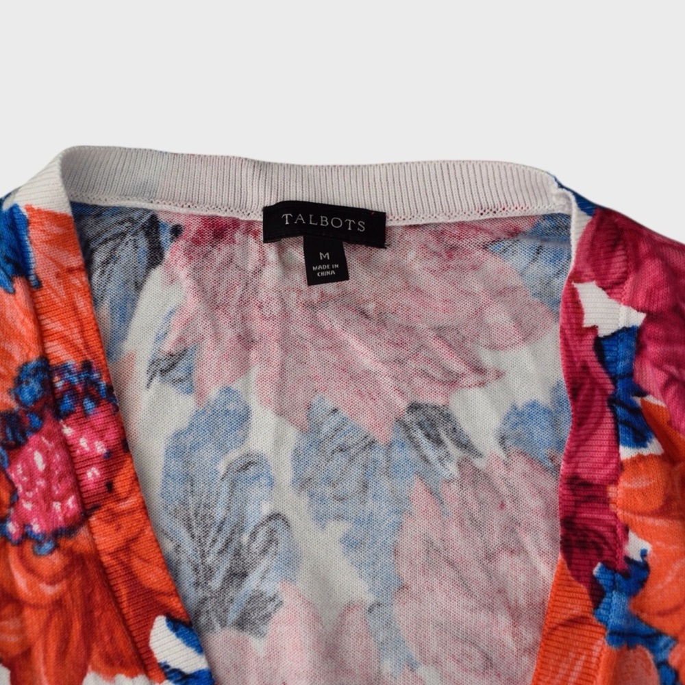 Talbots Bold Floral Button Cardigan - Picture 5 of 5